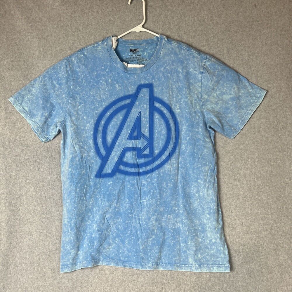 Marvel Comics Avengers Mens Size XL (46-48) Blue Tie-Dye T-Shirt